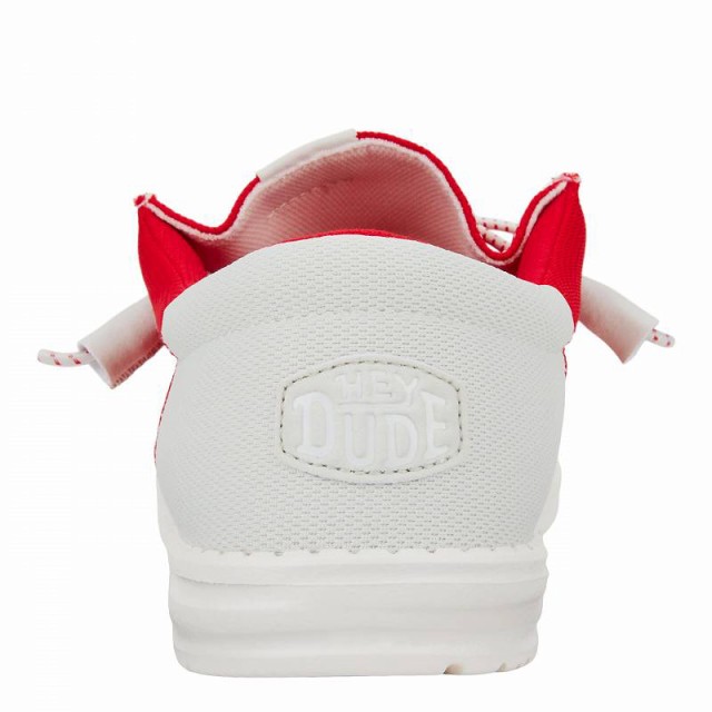 Hey Dude ヘイデュード メンズ 男性用 シューズ 靴 ローファー Wally Tri-Varsity Sport Mesh White/Red【送料無料】