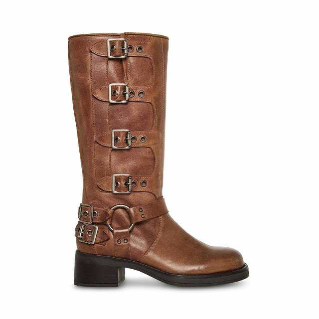 Steve Madden スティーブマデン レディース 女性用 シューズ 靴 ブーツ ライダーブーツ Brocks Brown Distressed【送料無料】