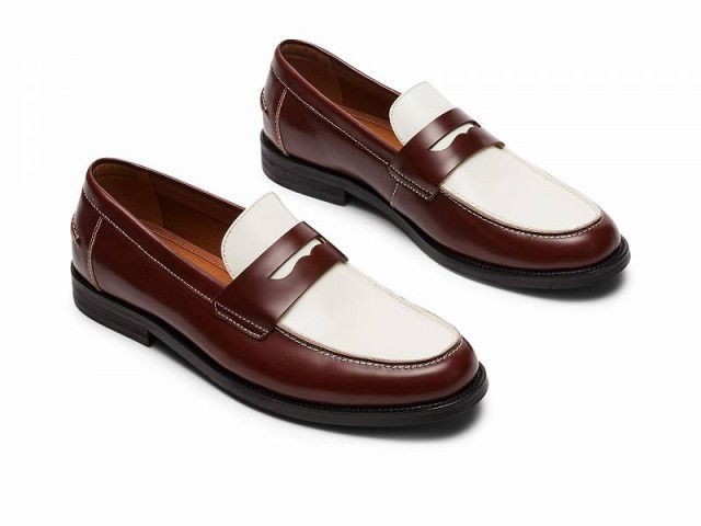 Steve Madden スティーブマデン メンズ 男性用 シューズ 靴 ローファー Natan Brown/White【送料無料】