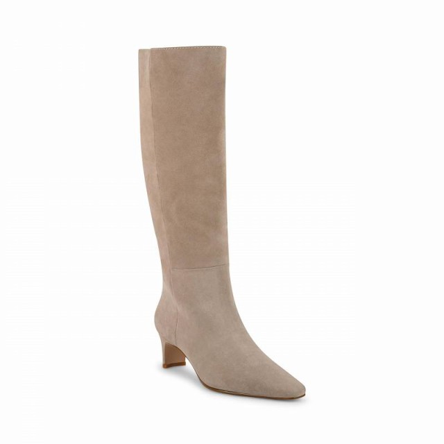 Steve Madden スティーブマデン レディース 女性用 シューズ 靴 ブーツ ロングブーツ Dagne Taupe Suede【送料無料】