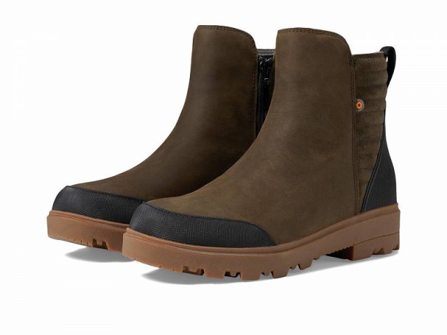 Bogs ボグス レディース 女性用 シューズ 靴 ブーツ ハイキング トレッキング Holly Zip Leather II Dark Brown【送料無料】