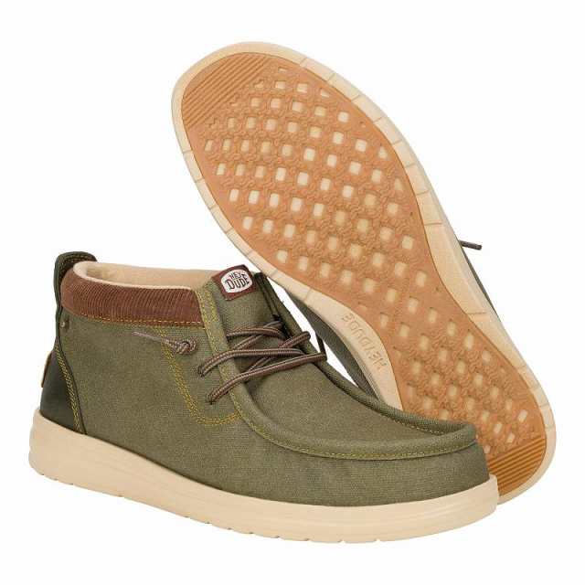 Hey Dude ヘイデュード メンズ 男性用 シューズ 靴 ローファー Wally Mid GripR Workwear Dusty Olive【送料無料】