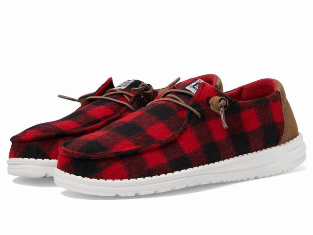 Hey Dude ヘイデュード レディース 女性用 シューズ 靴 ローファー ボートシューズ Wendy Buffalo Plaid Red/Black【送料無料】