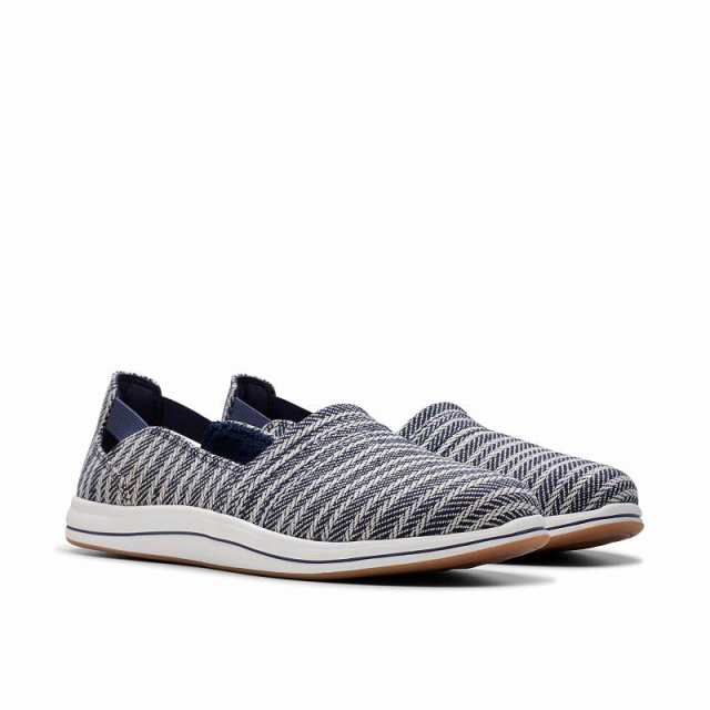 Clarks クラークス レディース 女性用 シューズ 靴 ローファー ボートシューズ Breeze Step II Navy Textile【送料無料】