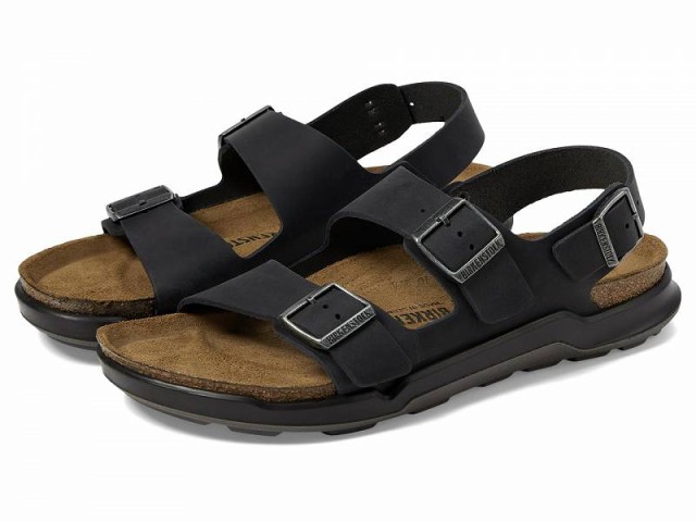 Birkenstock ビルケンシュトック メンズ 男性用 シューズ 靴 サンダル Milano Rugged Black Oiled Leather【送料無料】