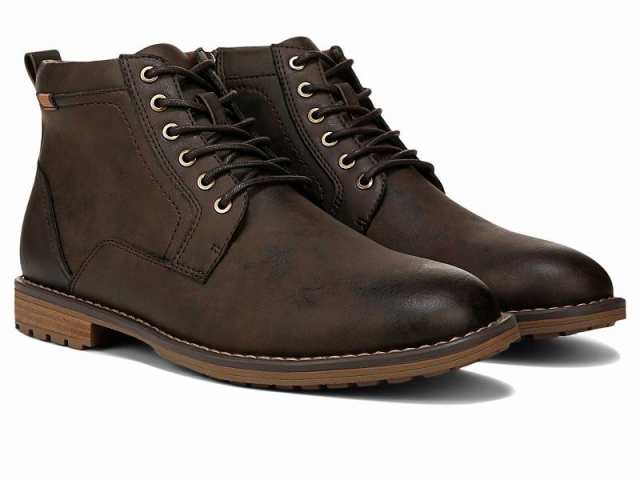 Dr. Scholls ドクターショール メンズ 男性用 シューズ 靴 ブーツ レースアップ 編み上げ Russell Dark Brown Faux Leather【送料無料】