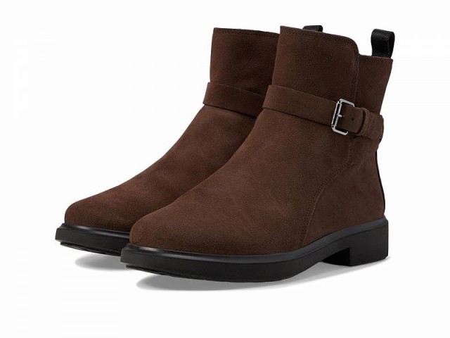 ECCO エコー レディース 女性用 シューズ 靴 ブーツ アンクル ショートブーツ Amsterdam Buckle Ankle Boot Coffee Suede【送料無料】