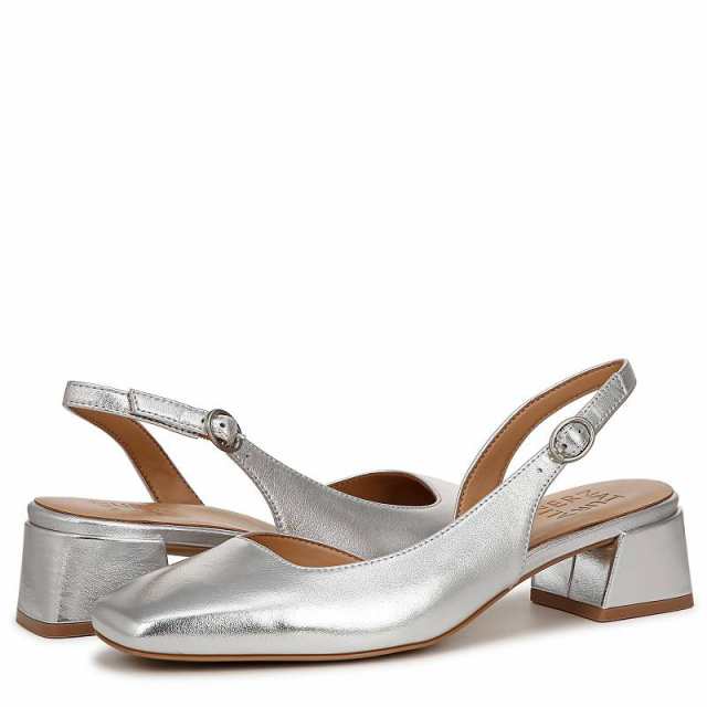 Naturalizer ナチュラライザー レディース 女性用 シューズ 靴 ヒール Jayla Low Heel Slingback Dress Shoes Silver【送料無料】