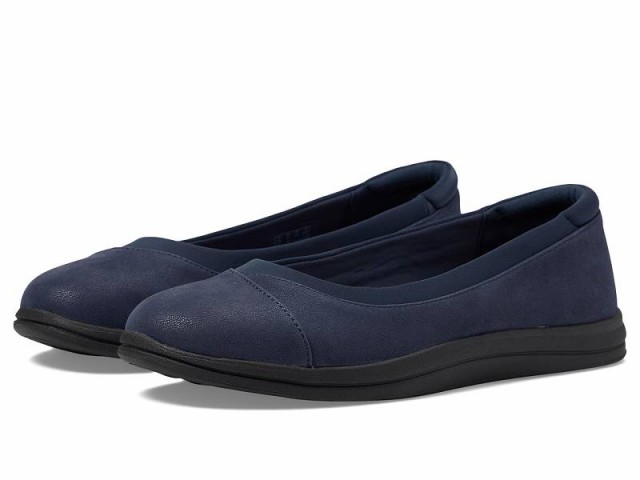 Clarks クラークス レディース 女性用 シューズ 靴 フラット Breeze Ayla Navy Synthetic【送料無料】