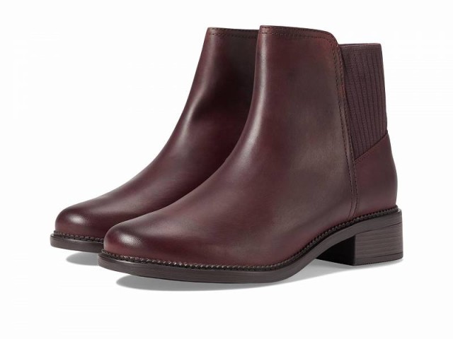 Clarks クラークス レディース 女性用 シューズ 靴 ブーツ アンクル ショートブーツ Maye Palm Bordeaux Leather【送料無料】