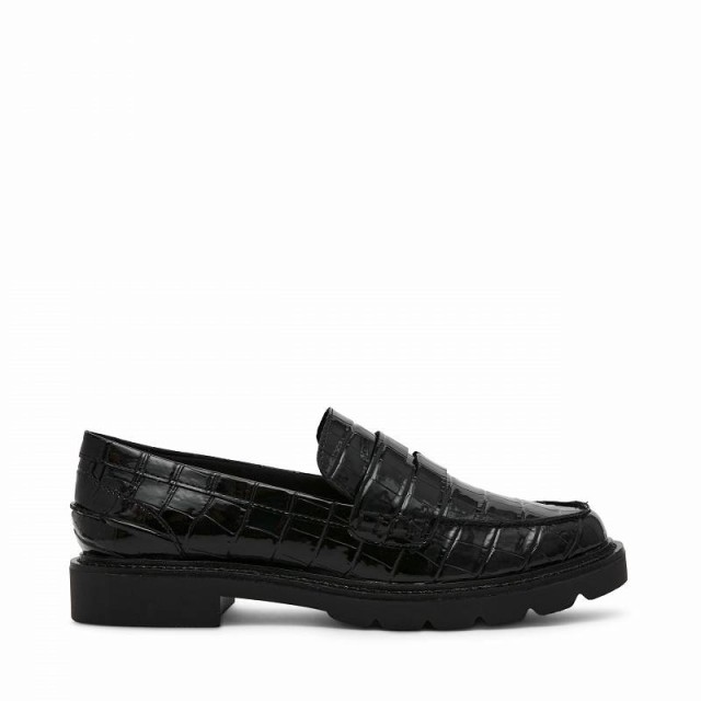 Anne Klein アン クライン レディース 女性用 シューズ 靴 ローファー ボートシューズ Eryn Black Croc【送料無料】