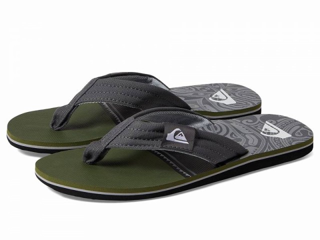 Quiksilver クイックシルバー メンズ 男性用 シューズ 靴 サンダル Molokai Layback II  Black/Green/Grey【送料無料】｜au PAY マーケット