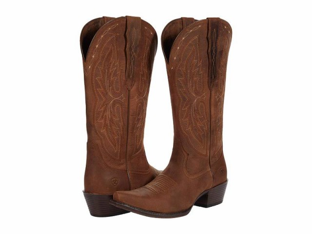 Ariat アリアト レディース 女性用 シューズ 靴 ブーツ ウエスタンブーツ Heritage X Toe Elastic Calf Distressed Brown【送料無料】