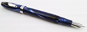 Luxury Brands Noodler's Ahab Flex Nib Fountain Pen Lapis Medieval%ｶﾝﾏ% Blue and Black%ｶﾝﾏ% Fine Nib (15027) (中古品)