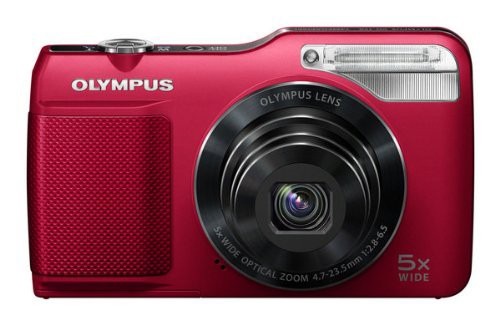 OLYMPUS デジタルカメラ VG-170 レッド 1400万画素 光学5倍ズーム 15m強力 (中古品)