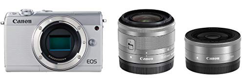 Canon ミラーレス一眼カメラ EOS M100 ダブルレンズキット ホワイト EOSM10(中古品)