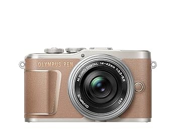 OLYMPUS ミラーレス一眼カメラ PEN E-PL10 14-42mm EZレンズキット ブラウン(中古品)