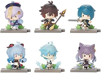 miHoYo 原神 「戦場の英姿」 璃月篇 PVC＆ABS製 コレクションフィギュア 6個入りBOX(中古品)