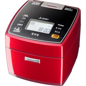三菱電機 IHジャー炊飯器 備長炭炭炊釜 5.5合炊き ルビーレッド NJ-VX106-R(中古品)の通販は