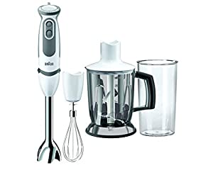 ブラウン ハウスホールド マルチクイック5 ヴァリオ ハンドブレンダー1台5役 つぶす・混ぜる・泡立てる・きざむ・砕く ホワイト (中古品)