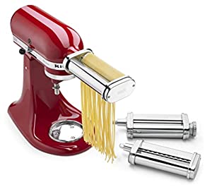 KitchenAid KSMPRA パスタローラー&カッターアタッチメントセット 1個パック シルバー(中古品)