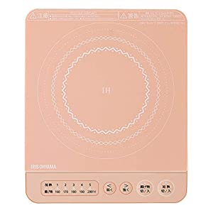 アイリスオーヤマ IHコンロ 1口 IHクッキングヒーター 1000W 卓上 デザイン IHK-T38-P ピンク(中古品)