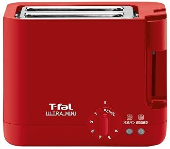ティファール トースター ウルトラミニ ポップアップ バンウォーマー付き ソリッドレッド TT2115JP(中古品)