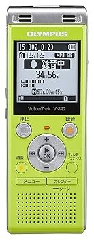 OLYMPUS ICレコーダー VoiceTrek 4GB MicroSD対応 V-842 ライムグリーン V-842 LGR(中古:非常に良い)