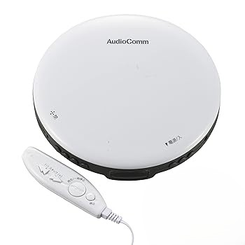 オーム電機 AudioComm ポータブルCDプレーヤー ホワイト CDP-3868Z-W 08-1133 OHM(中古品)