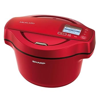 シャープ 自動調理 鍋 ヘルシオ ホットクック 1.6L 無水鍋 AIoT対応 レッド KN-HW16D-R(中古品)