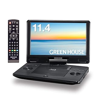 グリーンハウス 11.4型ワイド ポータブルブルーレイプレーヤー SD/SDHC/USB/CPRM対応 GH-PBD11A-BK(中古品)