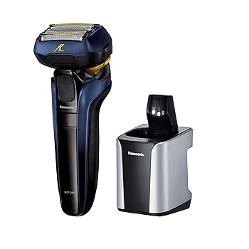 パナソニック ラムダッシュ リニア メンズシェーバー 5枚刃 お風呂剃り可 青 ES-CLV7T(中古品)