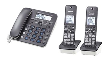 パナソニック RU・RU・RU デジタルコードレス電話機 子機2台付き 1.9GHz DECT準拠方式 ダークメタル VE-GD32DW-H(中古品)