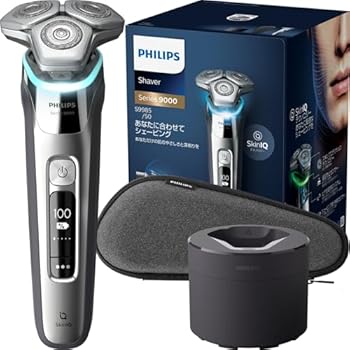 フィリップス 電気シェーバー 9000シリーズ 洗浄機付きモデル 電動 髭剃り メンズ (72枚刃・回転式/SkinIQテクノ(中古:未使用・未開封)