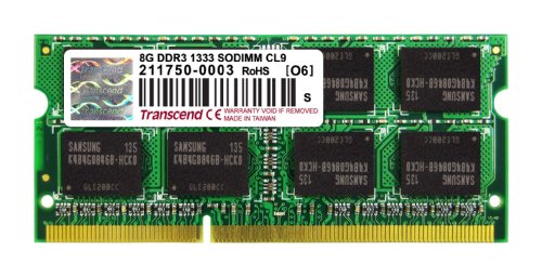 Transcend ノートPC用メモリ PC3-10600 DDR3 1333 8GB 1.5V 204pin SO-DIMM(中古品) 6,938円
