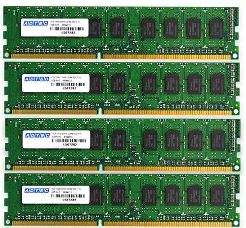 アドテック サーバー用 DDR3-1866 UDIMM 4GBx4枚組 ECC ADS14900D-E4G4