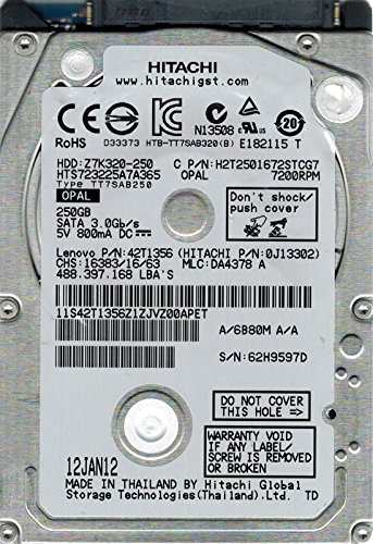 Hitachi hts723225?a7a365?P/N : 0j13302?MLC : da4378?250?GB(中古品)の通販は