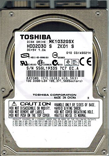 Toshiba mk1032gsx 100?GB hdd2d30?S zk01?S中国(中古品)