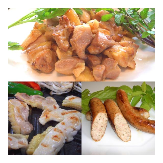 福島 川俣シャモ 焼肉 (スライス サイコロステーキ用 手羽元 ソーセージ)
