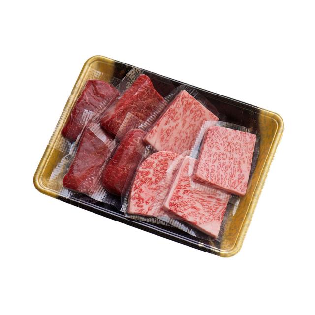 岩手 前沢牛 ステーキ食べ比べ 霜降り・赤身 各50g×4枚 (合計400g)