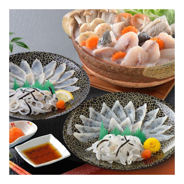 「関とら本店」 ふく薄造りとちり鍋詰合せ （とらふぐ刺身15g×2、真ふぐ霜降り刺身20g×2、とらふぐ皮20g×4、ふぐちり200g、ふぐつみれ40g） / ふく ふぐ フグ てっさ てっちり 送料無料