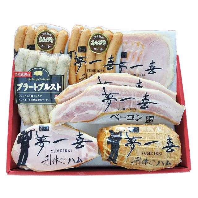 大阪 「夢一喜」 熟成ハム・ウインナー詰合せ 6種_2