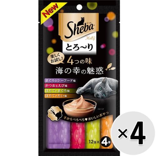 【セット販売】シーバ とろ〜り メルティ 4つの味 海の幸の魅惑 （12g×4本）×4コ