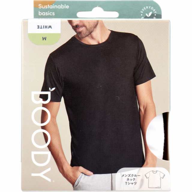 BOODY メンズ クルーネックTシャツ Mサイズ ホワイト[倉庫区分OC]｜au PAY マーケット