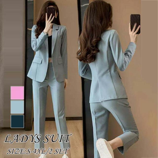 スーツ レディース パンツスーツ 夏 オフィス OL ビジネススーツ 卒業式 事務服 体型カバー 入学式
