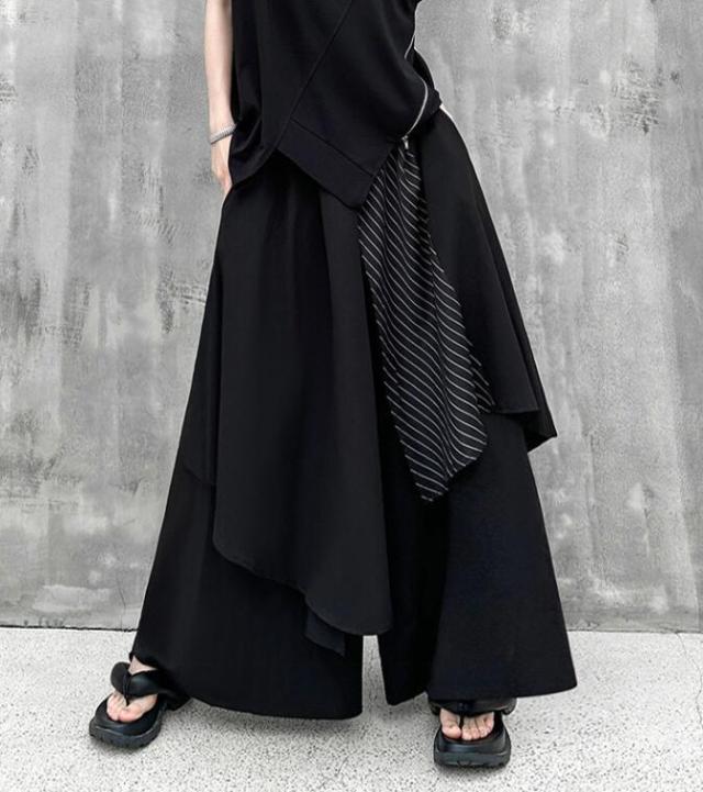 変形ワイドスラックス 黒 新品】BAOVICTO バオヴィクト 変形ワイド