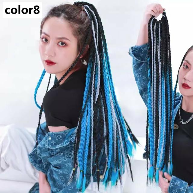 三つ編み 編み込み 24本 メッシュ エクステ エクステンション ヘア