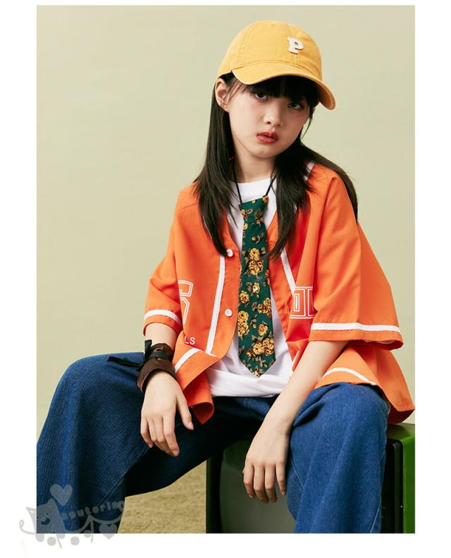 ベースボールシャツ ダンス衣装 キッズ ヒップホップ ファッション