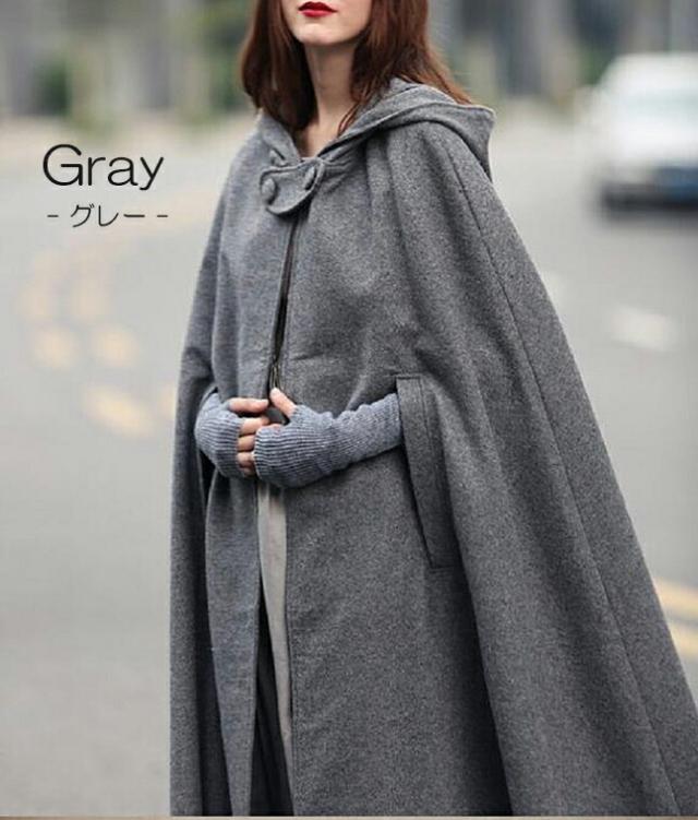 暖かさとおしゃれを兼ね備える マキシ丈コート ケープ ポンチョ コート