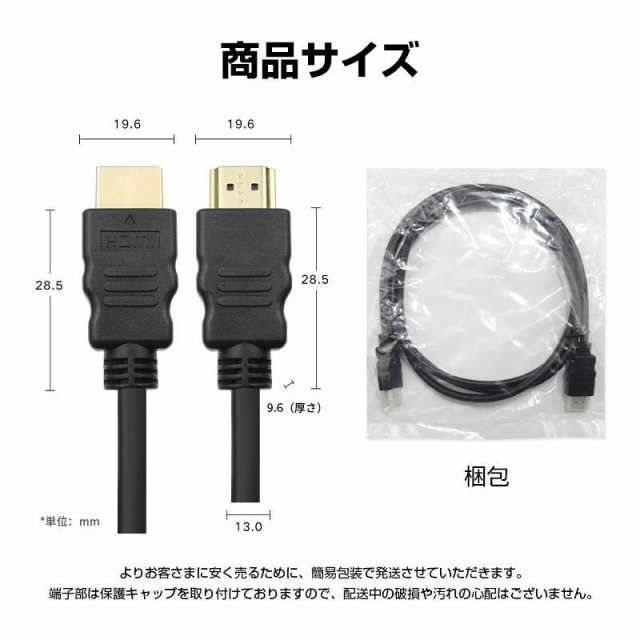 3年保証 送料無料 HDMIケーブル 1.5m Ver.2.0b フルハイビジョン HDMI